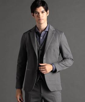 【ex/tra】ヘリンボンダブルジャカード セットアップジャケット