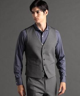 【ex/tra】ヘリンボンダブルジャカード リバーシブルベスト