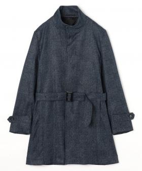 【canal deux Luxe】デニムプリントクロス スタンドカラーコート