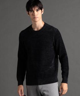 メランジベロア クルーネックニット