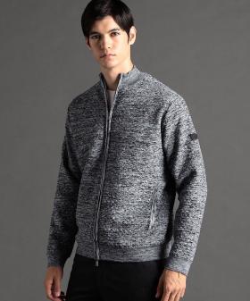 【ex/tra】グラフィックジャカード ドライバーズニットブルゾン