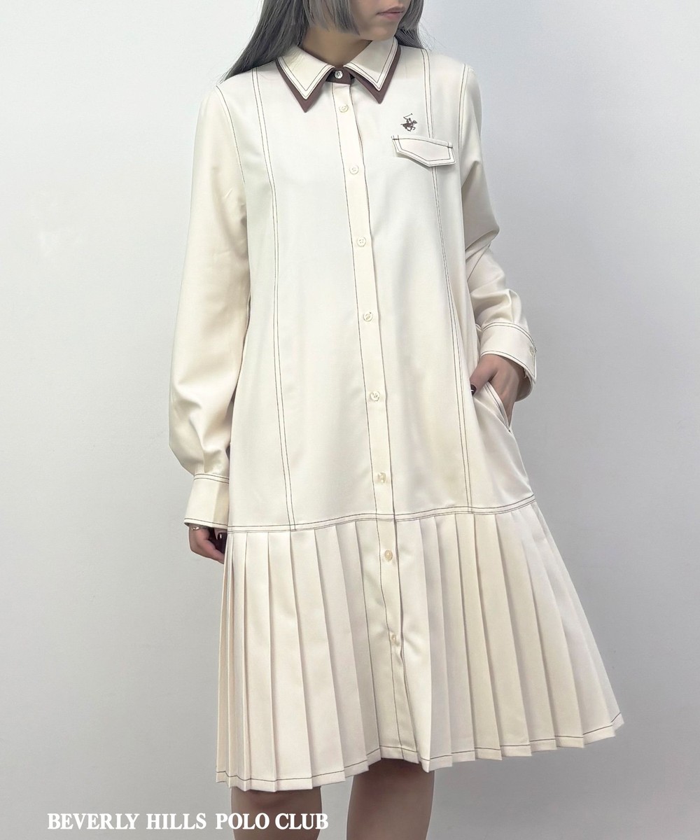 BEVERLY HILLS POLO CLUB】ダブルカラープリーツワンピース｜その他