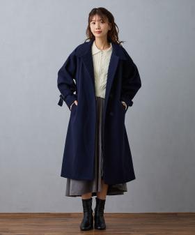 スタンドカラーロングコート