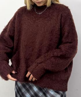 シャギークルーネックプルオーバー