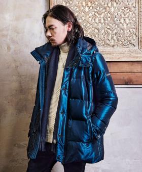 ストレッチシャンブレー ダウンブルゾン