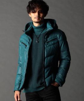 ムラプリントマイクロクロス ダウンブルゾン