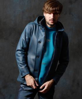 マイクロ起毛ポンチ　ムラプリントナポレオンブルゾン