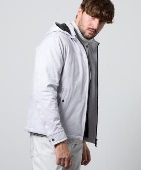 マイクロ起毛ポンチ　ワッシャープリント中綿ブルゾン