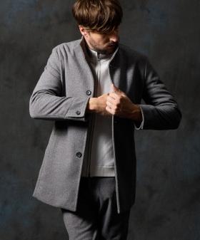 ダブルフェイス　ミドル丈スタンドコート