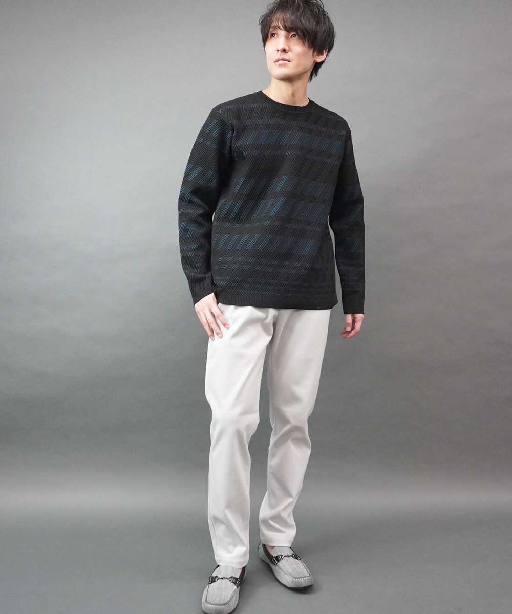 WEB限定】バイアスダブルフェイス クルーネックニット｜プルオーバー