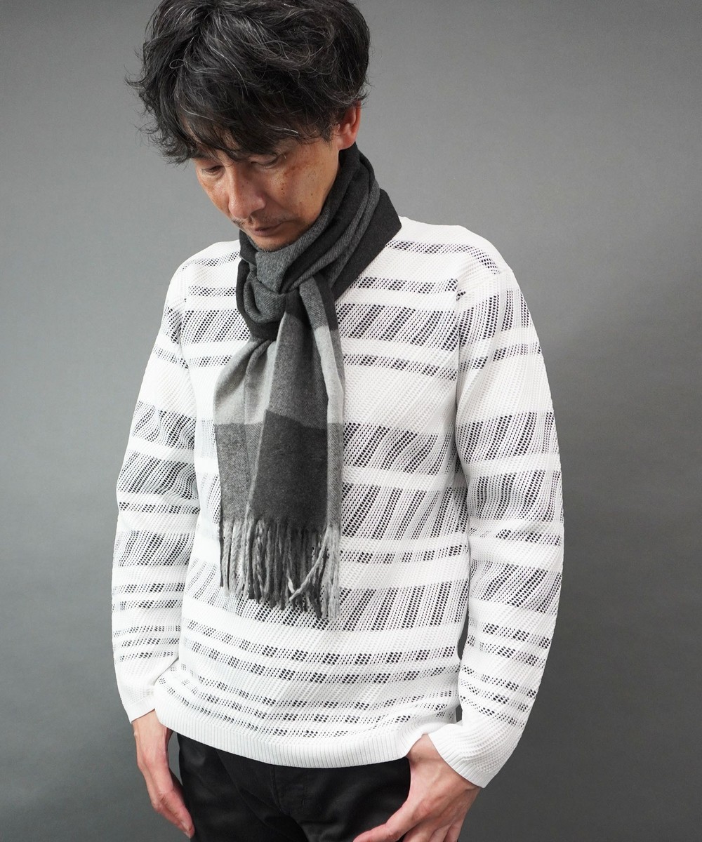 WEB限定】バイアスダブルフェイス クルーネックニット｜プルオーバー