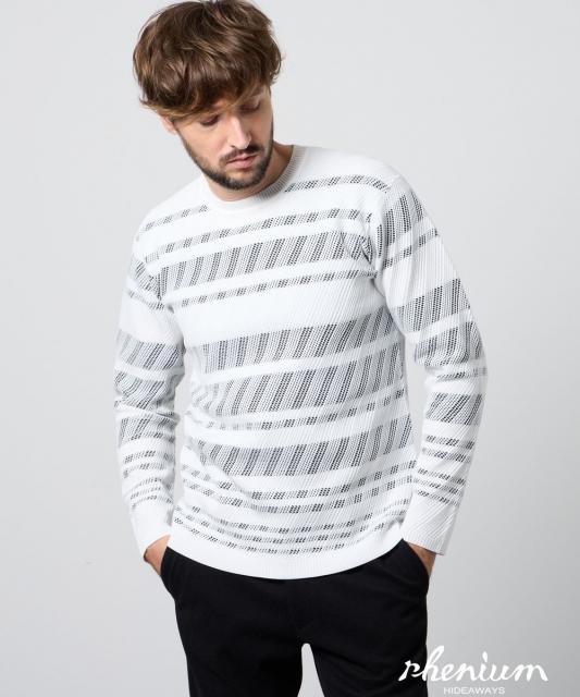 【WEB限定】バイアスダブルフェイス　クルーネックニット