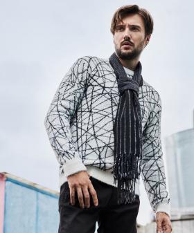 【WEB限定】アラカルトシャギージャカードプルオーバーニット