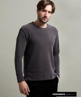 【HIDEAWAYS BLACK】シェニールバイアスジャカードプルオーバー