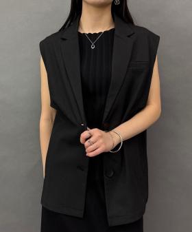 異素材切替ジレ