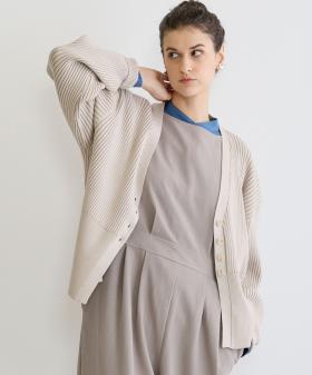 リブニットカーディガン