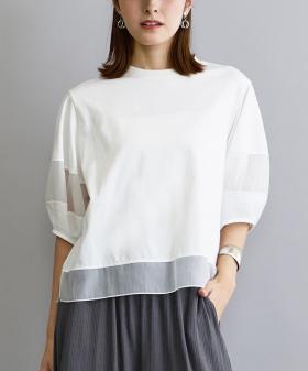 シアー切り替えTシャツ