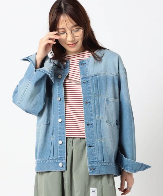 【BROOKLYN OVERALL】ノーカラーデニムジャケット