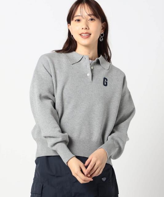 Gロゴ スエットライク ポロニット