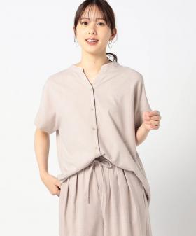 リネンライク　半袖シャツ