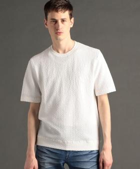 グラフィックジャカード クルーネックニット