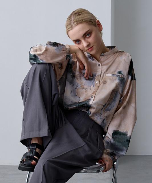 【ZELDA】ヴィンテージライク柄ブラウス