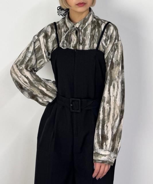 【ZELDA】リボン付き柄ブラウス