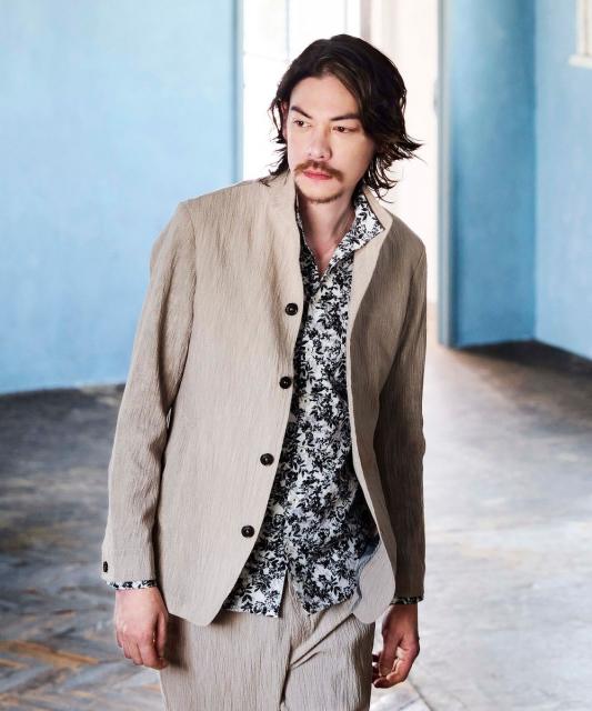 エステルクレープ スタンドカラーカヴァーオールジャケット