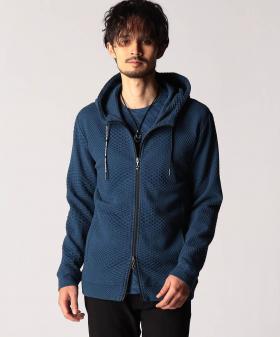 ジオメトリックジャガードフードパーカー