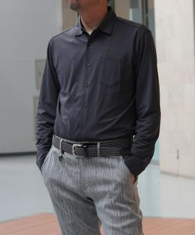 ストレッチスムース長袖シャツ