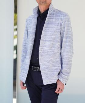 ハニカムジャカードスタンドカラージャケット