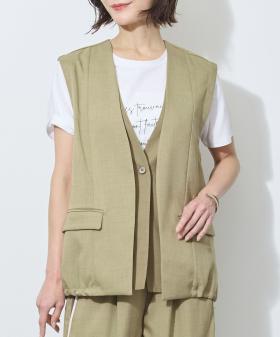 【WALDO】裾スピンドル入りレイヤード風ベスト