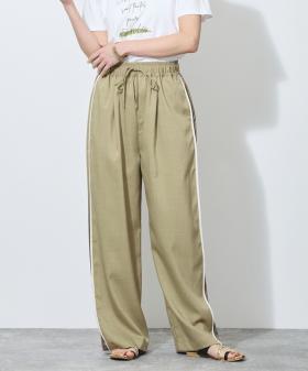 【WALDO】ウエストゴム脇配色切替えワイドパンツ
