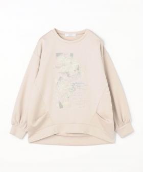 【WALDO】箔入りプリントプルオーバー