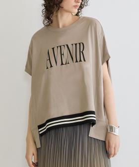 リブ付きプリントTシャツ