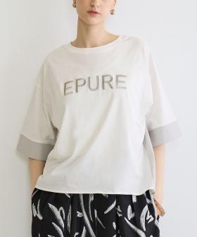 異素材使いプリントTシャツ