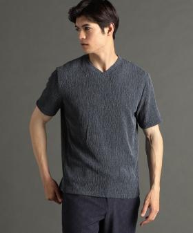 メランジジャカードニット VネックTシャツ