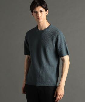 【ex/tra】和紙ブレンドシェブロンニットTシャツ