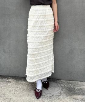 【TIME SALE】【ZELDA】カットジャガードタイトスカート