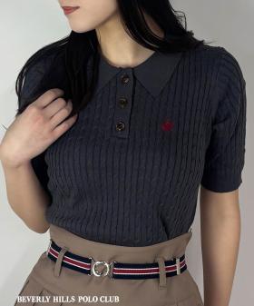 【BEVERLY HILLS POLO CLUB】ケーブルポロニット