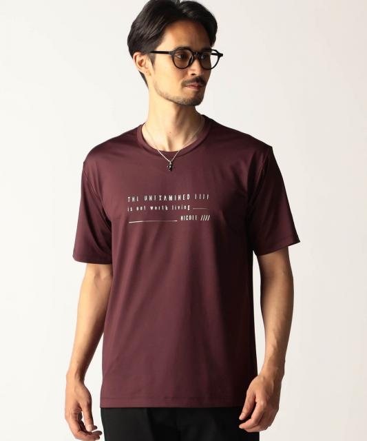 メタルジェルプリントクルーネックＴシャツ