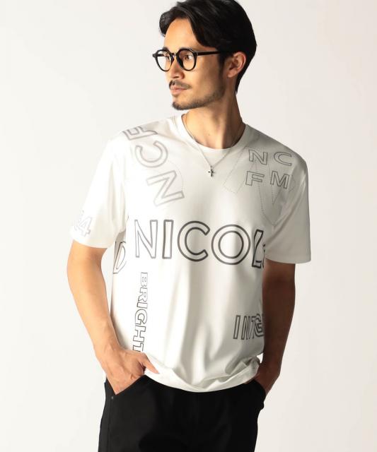 総柄ロゴプリントTシャツ