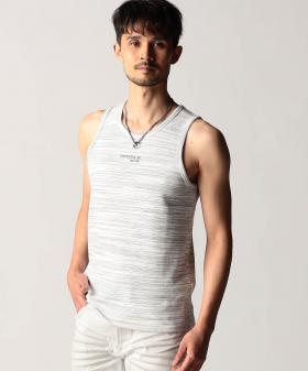 ランダムテレコ・メランジ天竺タンクトップ