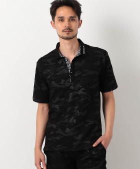 【NICOLE SPORTS】エンボス柄スキッパーポロシャツ