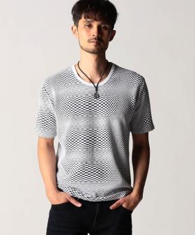 ジオメトリックジャカード半袖プルオーバー