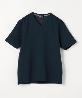 ブリスターバイアスVネック半袖プルオーバー
