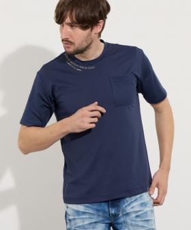 メタルジェルプリントポケット付き半袖Tシャツ
