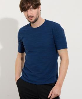 ハニカムジャカードクルーネック半袖プルオーバー