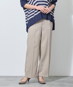 センタープレス入り1タックパンツ