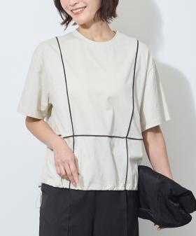 配色パイピング切替え半袖Tシャツ